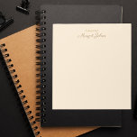 Modern Monogram Simple Snyggt White Ivory & Guld Anteckningsblock<br><div class="desc">Anteckningsblocket Modern Monogram Simple Snyggt White Ivory & Guld</div>
