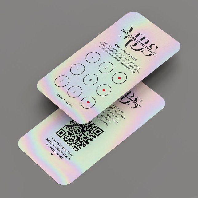 Modern monogram sjukförsäkringskort visitkort (Modern Monogram Holographic Loyalty Card
)