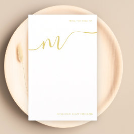 Modern monogram skriptkalligrafi Guld-Papper Brevpapper