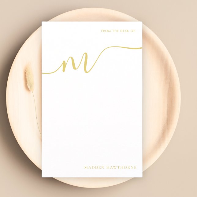 Modern monogram skriptkalligrafi Guld-Papper Brevpapper (Skapare uppladdad)