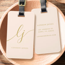 Modern monogram skriptkalligrafi Rosa Guld