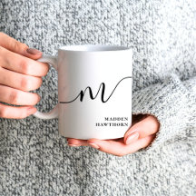 Modern Monogram-skriptkalligrafi svart vit