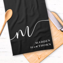 Modern Monogram-skriptkalligrafi svart vit