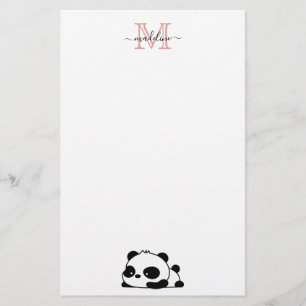 Modern monogram-skripttypografi - nunypanda brevpapper