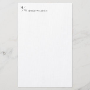 Modern monogram Smokey Grått Personal Stationery Brevpapper