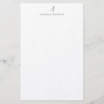 Modern monogram Smokey Grått Personal Stationery