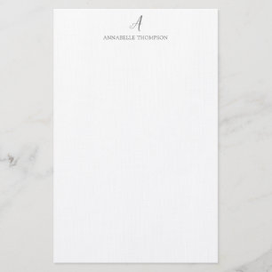 Modern monogram Smokey Grått Personal Stationery Brevpapper