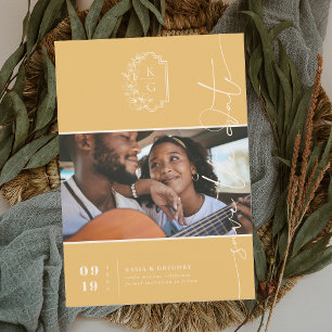 Modern Monogram Spara datum i foto Datumet