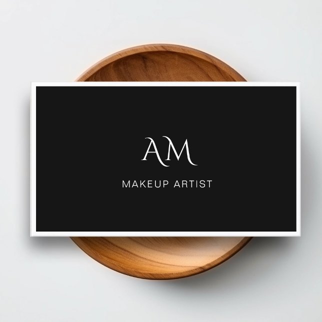 Modern, Monogram, svart Affärskort Visitkort (Skapare uppladdad)