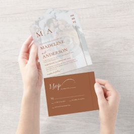 Modern Monogram Terracotta Overlay Photo Bröllop
