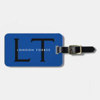 Modern Monogram Trendig Blue Black