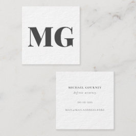 Modern monogram Typography-Mörk Grått Fyrkantigt Visitkort