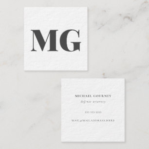 Modern monogram Typography-Mörk Grått Fyrkantigt Visitkort