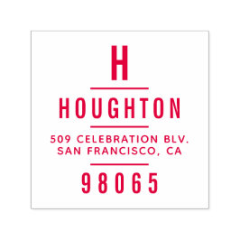 Modern monogram Typography-Returadress Självfärgande Stämpel