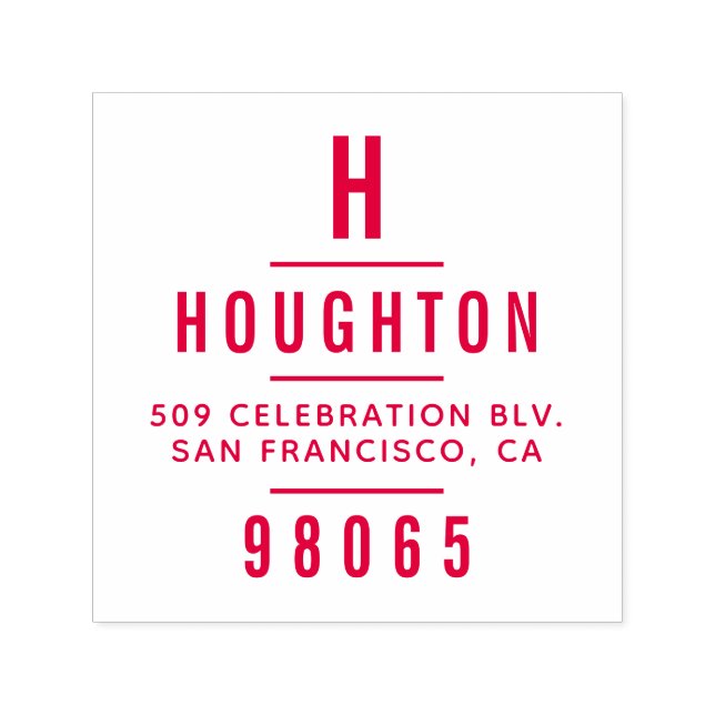 Modern monogram Typography-Returadress Självfärgande Stämpel (Design)