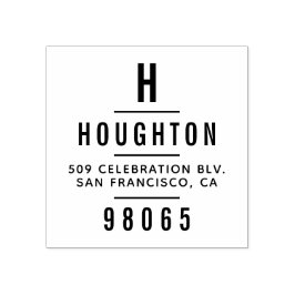 Modern monogram Typography-Returadress Stämpel