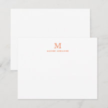 Modern monogram ursprungligt anteckningskort för e