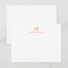 Modern monogram ursprungligt anteckningskort för e inbjudningar