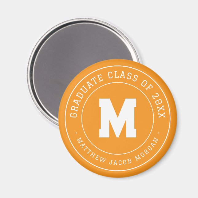 Modern Monogram-utexamensklass 20XX Anpassad Magnet (Front/Back)