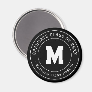 Modern Monogram-utexamensklass 20XX Anpassad Magnet
