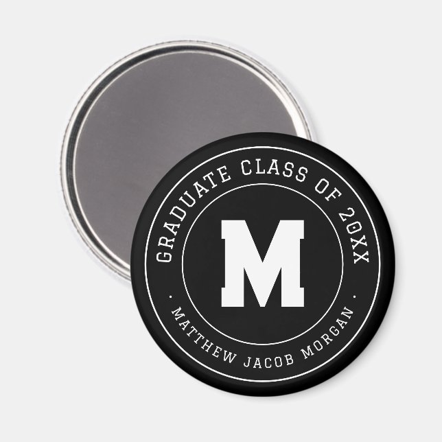 Modern Monogram-utexamensklass 20XX Anpassad Magnet (Front/Back)