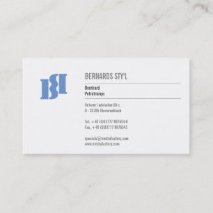 Modern monogram visitkort