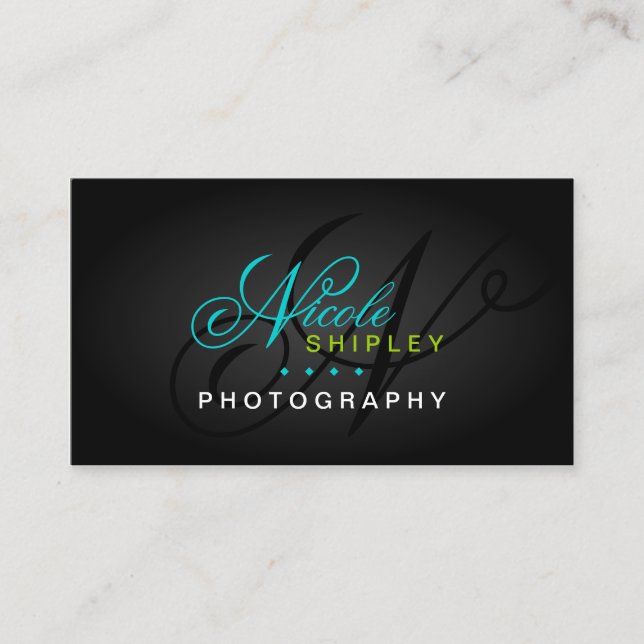 Modern Monogram Visitkort (Framsida)