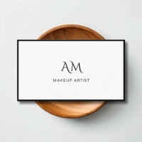 Modern, Monogram, vitt Affärskort