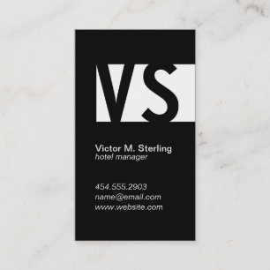 Modern monogram (vitt) visitkort