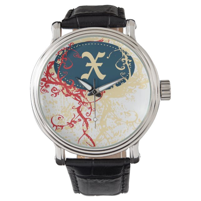 Modern monogram X Armbandsur (Framsida)