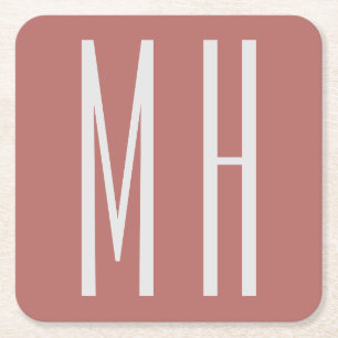 Modern Monogram Yrkesmässig Enkel Minimalistisk Underlägg Papper Kvadrat