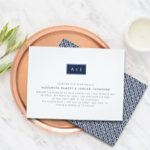 Modern monogrambröllopsinbjudan i anpassningsbar F