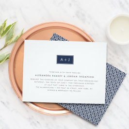 Modern monogrambröllopsinbjudan i anpassningsbar F Inbjudningar