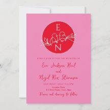 Modern monogrambröllopsinbjudan