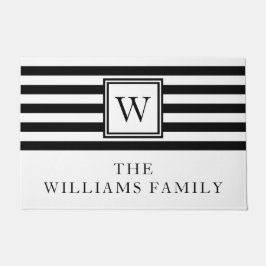 Modern monogramfamilj Namn Black and White