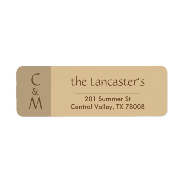 Modern monogramfamilj - Returetiketter Returadress Etikett (Framsidan)