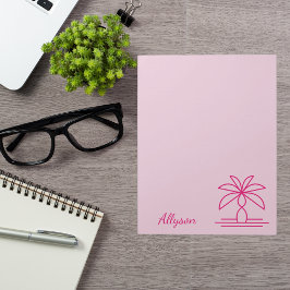 Modern monogramfärgad Rosa av Snyggt Anteckningsblock