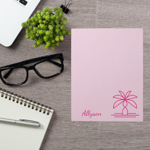 Modern monogramfärgad Rosa av Snyggt Anteckningsblock