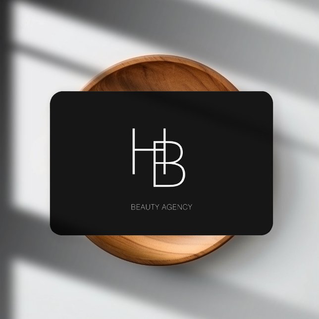 Modern, Monogramm, schwarz Visitenkarte Visitkort (Skapare uppladdad)