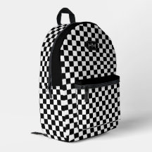 Modern monogrammad Black and White Check Mönster