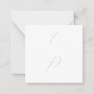Modern monogrammad calligraphy Plain Simple Namn Anteckningskort