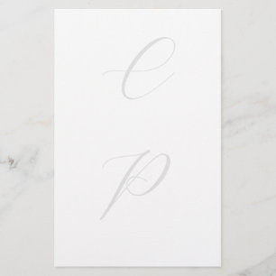 Modern monogrammad calligraphy Plain Simple Namn Brevpapper