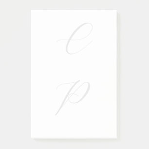 Modern monogrammad calligraphy Plain Simple Namn Post-it Block