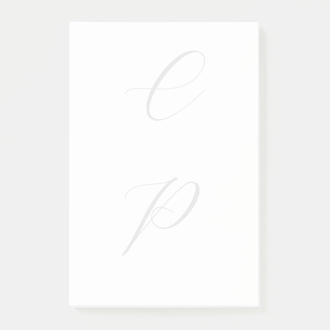Modern monogrammad calligraphy Plain Simple Namn Post-it Block (Framsida)