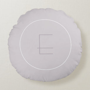 Modern monogrammad Elegant Beige Namn Brev Rund Kudde
