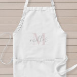 Modern monogrammad Family Namn Baking Apron Förkläde<br><div class="desc">Anpassningsbar-designad snyggt monogrammad plattor med personlig namn i modern manuell kalligrafi.</div>