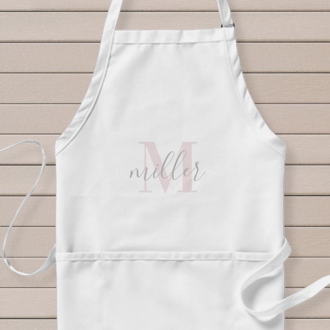 Modern monogrammad Family Namn Baking Apron Förkläde (Skapare uppladdad)