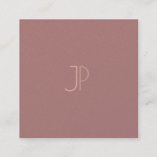 Modern monogrammad Initial Brev Elegant Luxury Fyrkantigt Visitkort