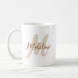 Modern monogrammad Initial Brev och Namn Kaffemugg