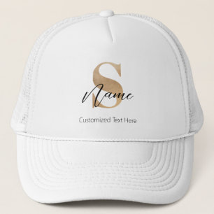 Modern monogrammad initial S & Namn Personlig Keps